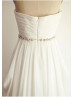 Sweetheart Neck Ivory Chiffon Draped Beach Wedding Dress